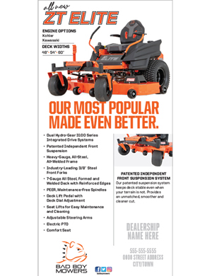 Bad Boy spec sheets
